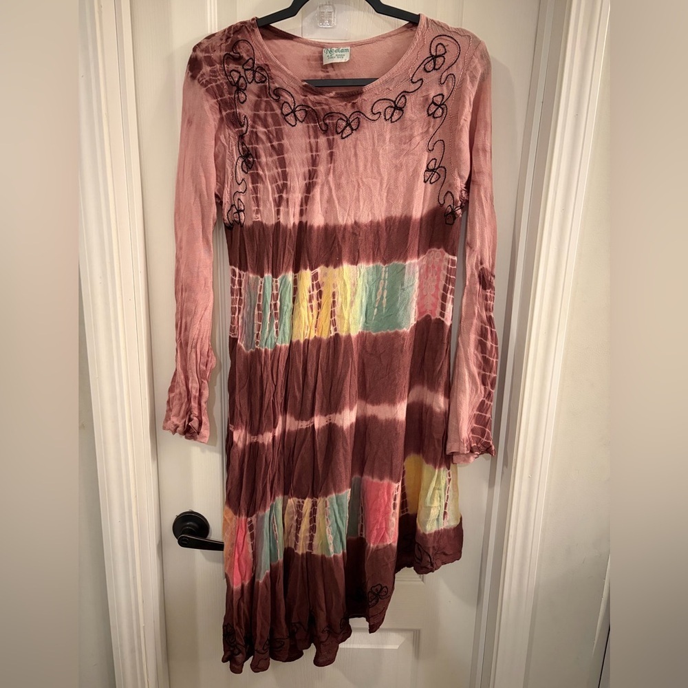 Neelam Bohemian Multicolor Long Sleeve Dress